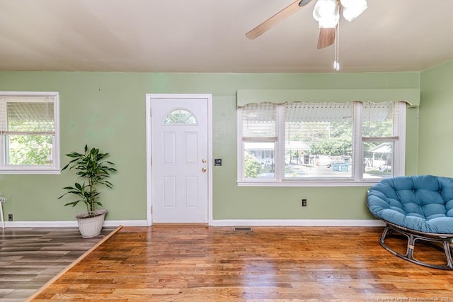2327 Dewitt St, Sanford, NC 27330 - foyer with healthy amount of natural light and wood finished floors