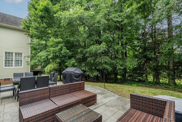 116 Hamilton Hedge Pl, Cary, NC 27519 - view of patio featuring a grill and outdoor dining space