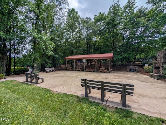 1014 Laurens Way, Knightdale, NC 27545 - view of property's community with a gazebo, a lawn, and view of scattered trees