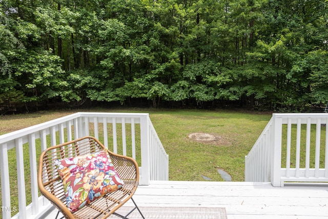 657 Lakeview Dr, Stem, NC 27581 - wooden terrace with a lawn