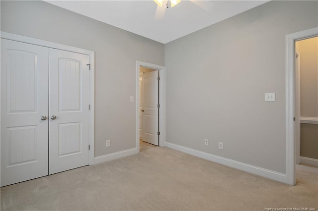 45 Remington Hills Dr, Bunnlevel, NC 28323 - unfurnished bedroom with carpet floors, baseboards, a closet, and ceiling fan
