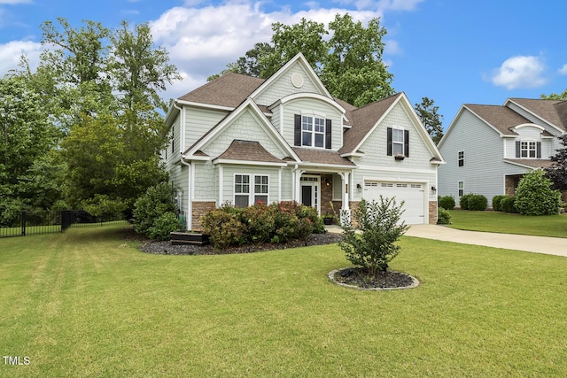347 Country Mill Way, Fuquay Varina, NC 27526 - view of front of property with concrete driveway, stone siding, an attached garage, and a shingled roof
