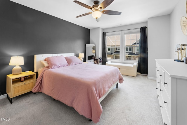 7807 Elmshire Way, Raleigh, NC 27616 - bedroom featuring light carpet and a ceiling fan
