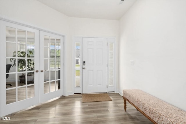 116 Hayfield Dr, Lillington, NC 27546 - entryway featuring french doors and wood finished floors