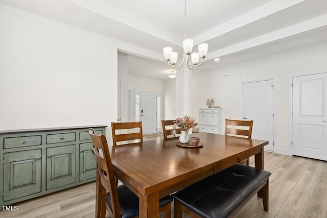 116 Hayfield Dr, Lillington, NC 27546 - dining room with light wood-style floors and a chandelier