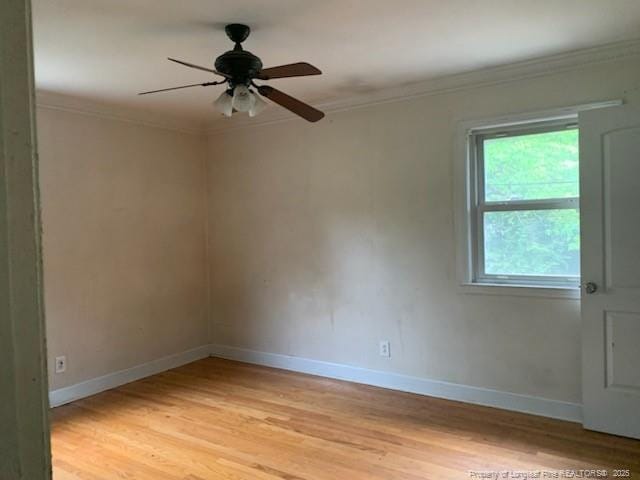 1813 Ashton Rd, Fayetteville, NC 28304 - unfurnished room with light wood finished floors, ornamental molding, ceiling fan, and baseboards