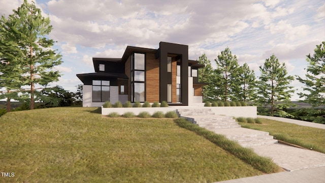 1021 Ferson, Apex, NC 27519 - contemporary house with a front yard