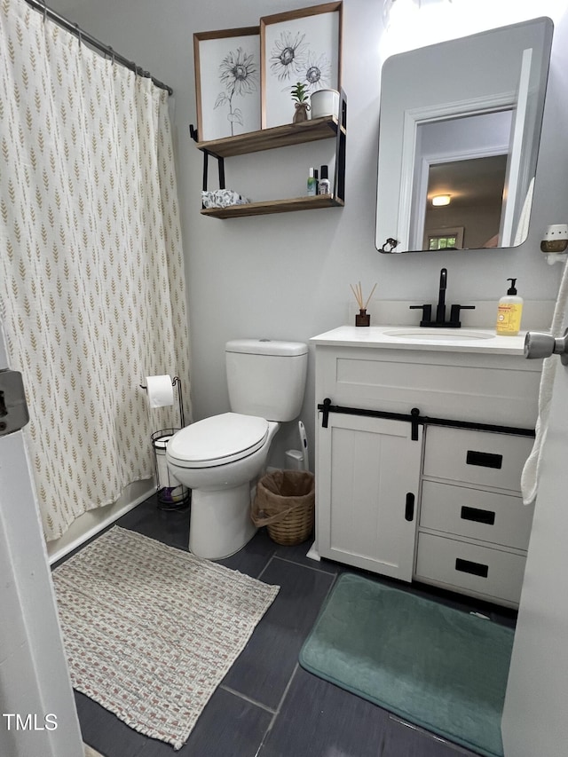 503 Pine Run, Knightdale, NC 27545 - bathroom featuring vanity, toilet, and a shower with curtain