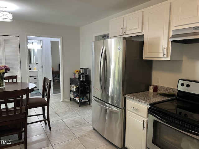 503 Pine Run, Knightdale, NC 27545 - kitchen featuring stainless steel appliances, under cabinet range hood, light stone counters, and white cabinets