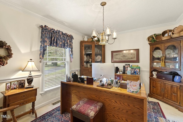 6517 Whitted Rd, Fuquay Varina, NC 27526 - office space featuring a chandelier and ornamental molding