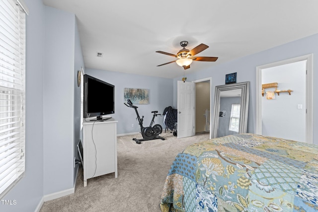 2950 Settle In Ln, Raleigh, NC 27614 - bedroom with light carpet, baseboards, and ceiling fan