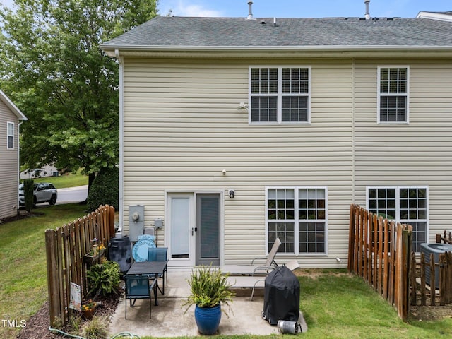 2950 Settle In Ln, Raleigh, NC 27614 - back of house with a patio area, a shingled roof, and french doors