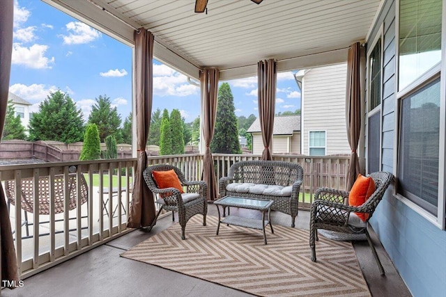 2333 Lantern Walk Ln, Wake Forest, NC 27587 - balcony featuring a ceiling fan
