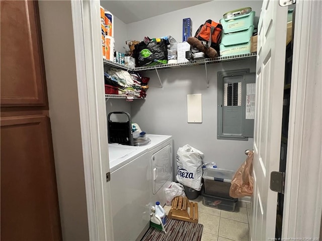 621 Marshtree Ln Unit 303, Fayetteville, NC 28314 - washroom featuring electric panel, independent washer and dryer, and tile patterned flooring