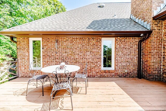 259 Golf Dr, Sanford, NC 27332 - wooden deck featuring outdoor dining area