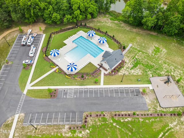 137 Clydes Point Way, Wendell, NC 27591 - drone / aerial view of a pool