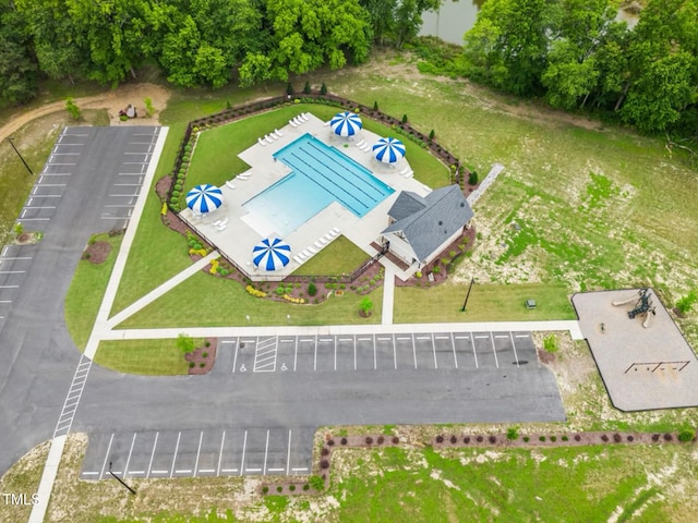 137 Clydes Point Way, Wendell, NC 27591 - drone / aerial view of a pool area