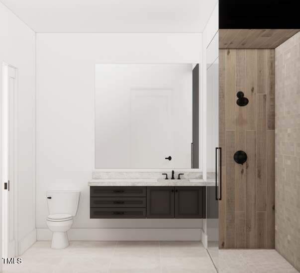 1808 Stream Manor Ct, Wake Forest, NC 27587 - full bathroom featuring vanity, toilet, and tile patterned floors