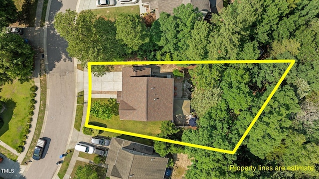 648 Long Melford Dr, Rolesville, NC 27571 - aerial overview of property's location featuring property boundaries highlighted