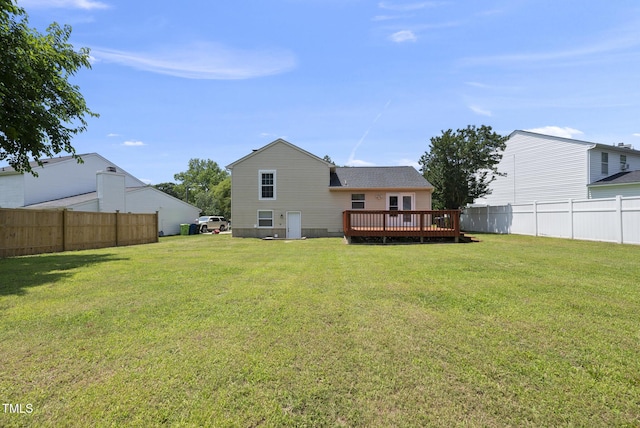 5529 Wood Pond Ct, Raleigh, NC 27610 - back of house featuring a deck