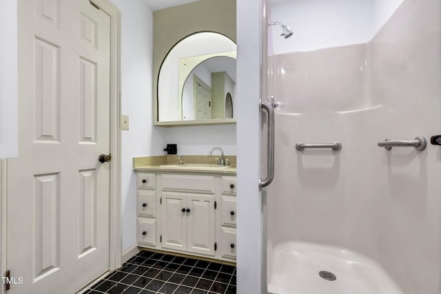 1164 Keith Hills Rd, Lillington, NC 27546 - full bath with tile patterned flooring, vanity, and a shower