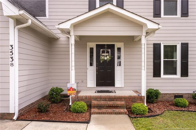 3538 Gables Dr, Fayetteville, NC 28311 - property entrance featuring crawl space and covered porch