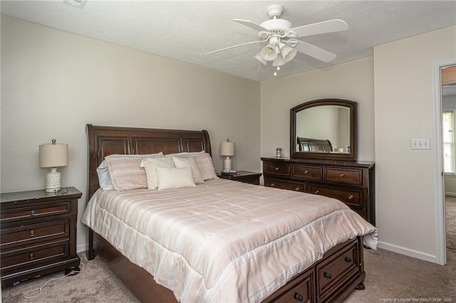 3538 Gables Dr, Fayetteville, NC 28311 - bedroom featuring light colored carpet, baseboards, and ceiling fan