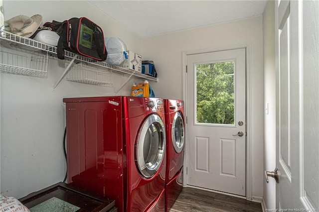3538 Gables Dr, Fayetteville, NC 28311 - laundry area featuring separate washer and dryer and wood finished floors