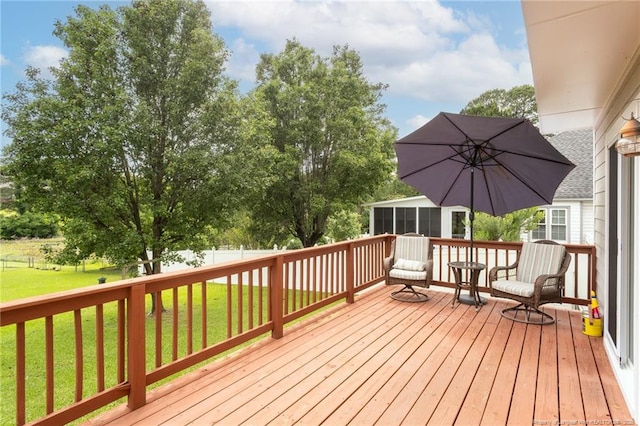 3538 Gables Dr, Fayetteville, NC 28311 - view of wooden deck