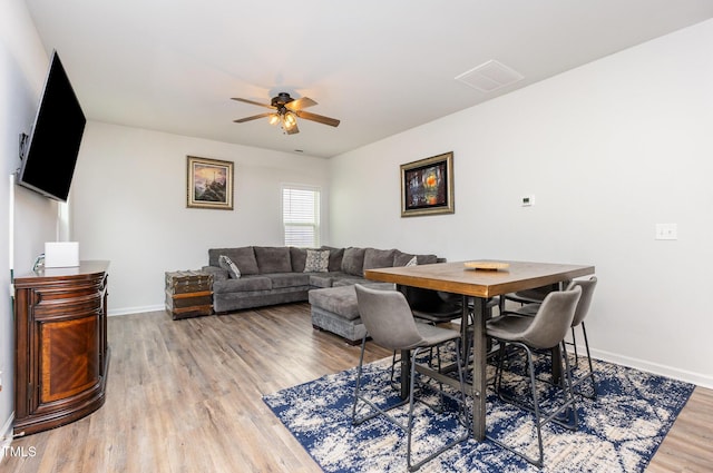 150 Sherrill Place Ln, Garner, NC 27529 - dining space featuring light wood-style floors and ceiling fan