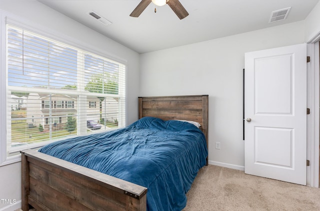 150 Sherrill Place Ln, Garner, NC 27529 - bedroom with light carpet and a ceiling fan
