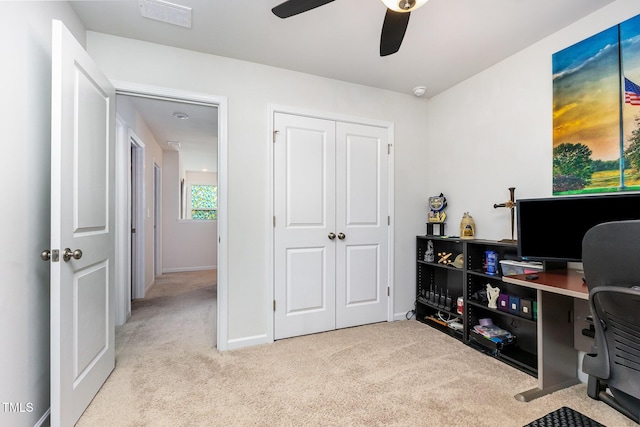 150 Sherrill Place Ln, Garner, NC 27529 - carpeted office featuring ceiling fan and baseboards