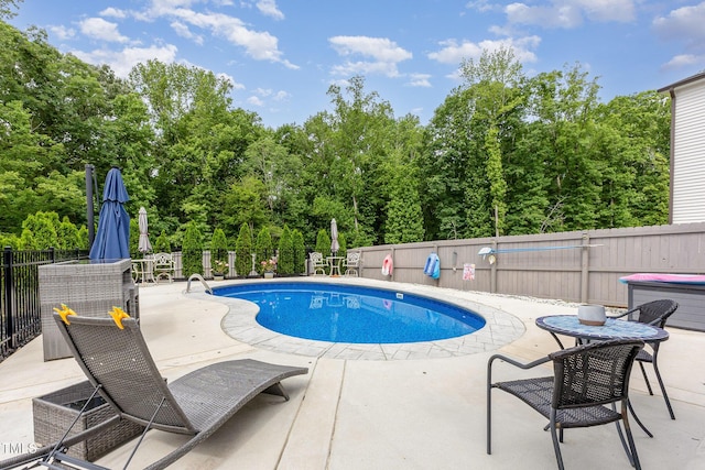 150 Sherrill Place Ln, Garner, NC 27529 - view of pool with a patio area and a fenced backyard