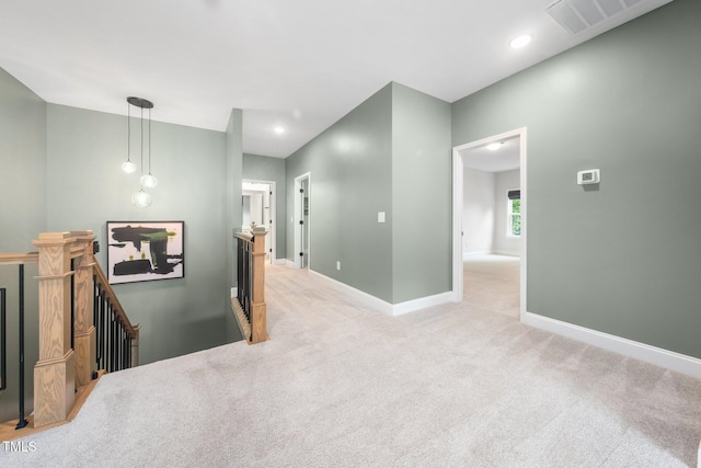 20 Scotland Dr, Youngsville, NC 27596 - corridor featuring an upstairs landing, carpet floors, baseboards, and recessed lighting
