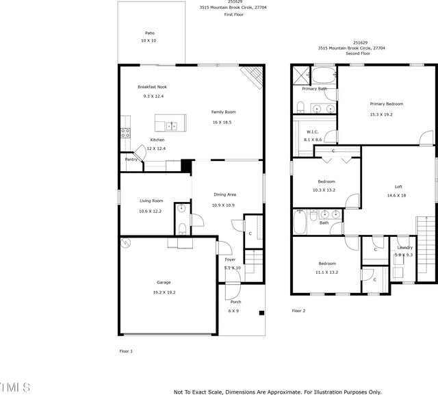 3515 Mountain Brook Cir, Durham, NC 27704 - property floor plan