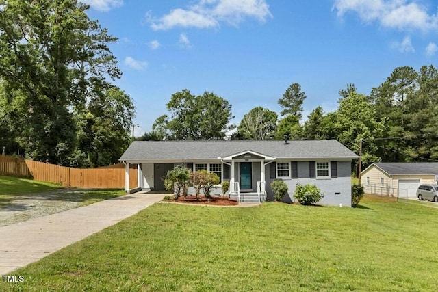 4021 Chaucer Dr, Durham, NC 27705 - view of front of home featuring driveway and a carport