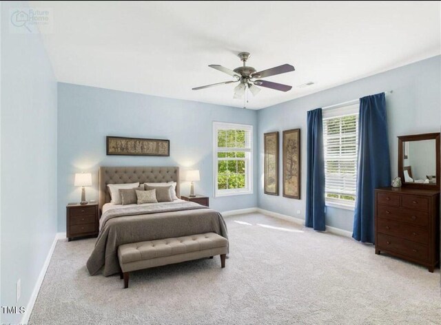 1728 Callandale Ave, Cary, NC 27518 - bedroom with carpet, baseboards, and ceiling fan