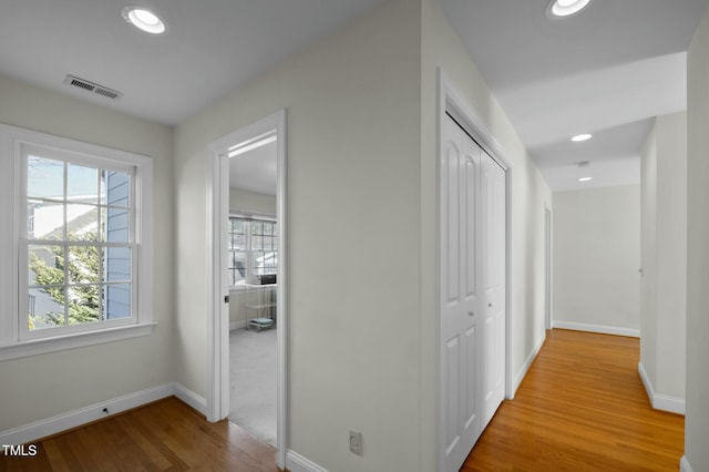 100 Maywood Way, Chapel Hill, NC 27516 - hall featuring plenty of natural light, light wood finished floors, baseboards, and recessed lighting