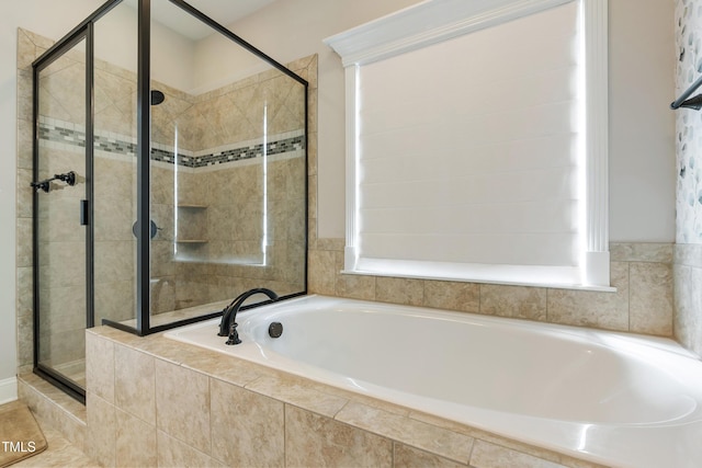 550 Spring Flowers Dr, Cameron, NC 28326 - bathroom with a bath and a stall shower