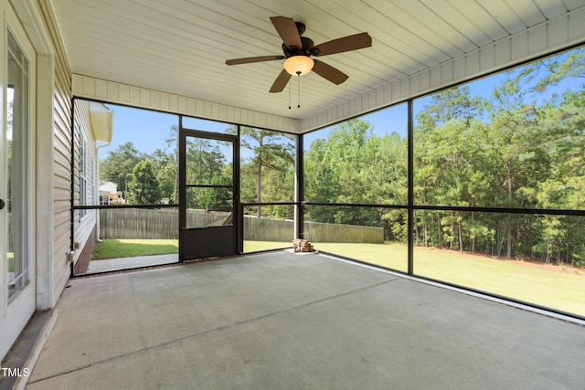 550 Spring Flowers Dr, Cameron, NC 28326 - unfurnished sunroom with ceiling fan