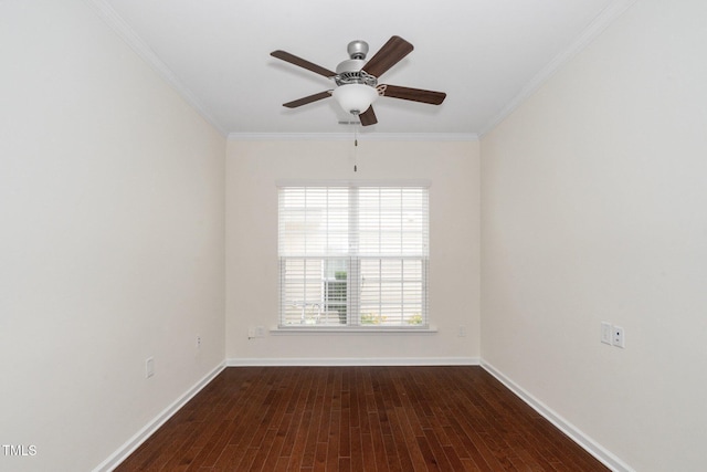 826 Downfield Ln, Fuquay Varina, NC 27526 - empty room with wood finished floors, baseboards, a ceiling fan, and ornamental molding