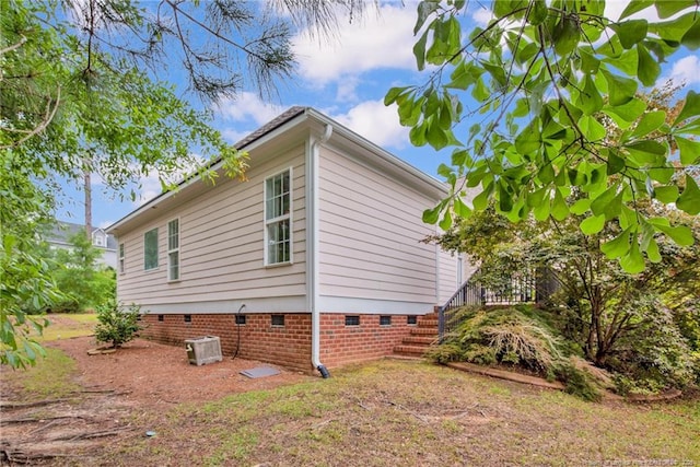 3207 Notting Hill Rd, Fayetteville, NC 28311 - view of home's exterior featuring crawl space and central AC