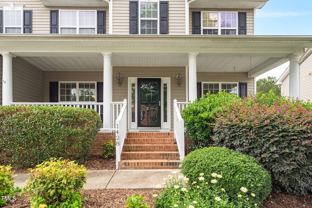 1428 White Opal Dr, Knightdale, NC 27545 - property entrance with a porch