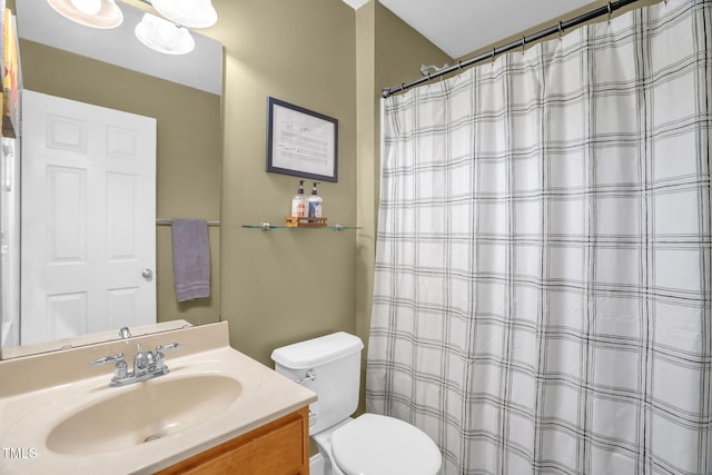1428 White Opal Dr, Knightdale, NC 27545 - full bathroom with toilet, vanity, and a shower with shower curtain
