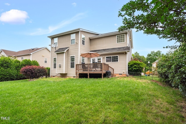 1428 White Opal Dr, Knightdale, NC 27545 - back of house featuring crawl space and a deck