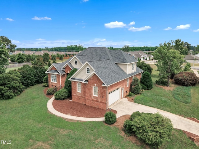 7800 Twin Pines Way, Fuquay Varina, NC 27526 - traditional home featuring brick siding, concrete driveway, roof with shingles, an attached garage, and a front lawn
