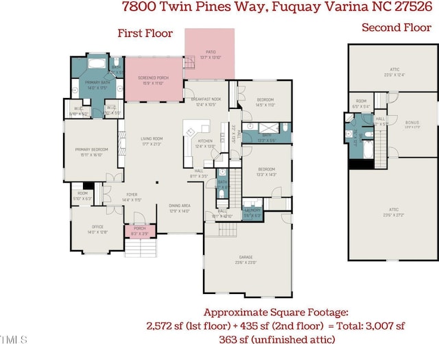 7800 Twin Pines Way, Fuquay Varina, NC 27526 - room layout