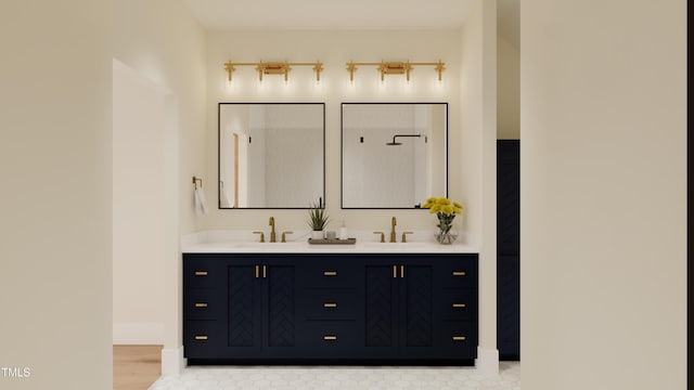 2940C Chapel Hill Rd, Durham, NC 27707 - full bath with double vanity and wood finished floors