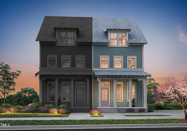 2940C Chapel Hill Rd, Durham, NC 27707 - view of front of house with covered porch and a shingled roof