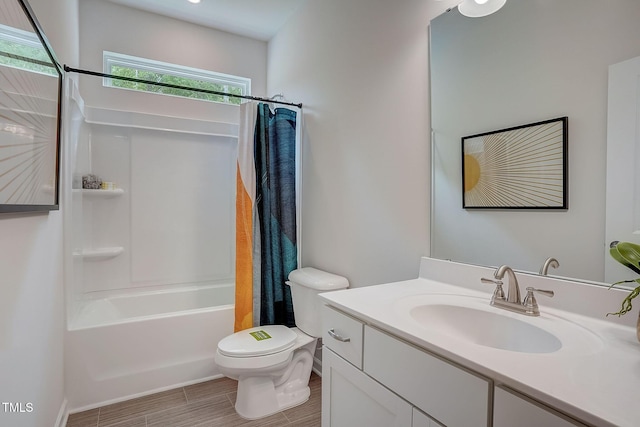 128 Bruce Dr, Dunn, NC 28334 - full bathroom with shower / bath combo, vanity, and toilet
